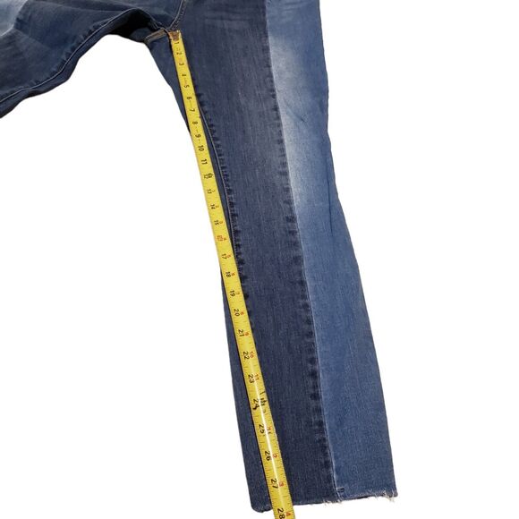 PacSun High-Rise Ankle Jegging Two-Tone Denim Frayed Hem Jeans Women's Size 32 - Picture 10 of 12